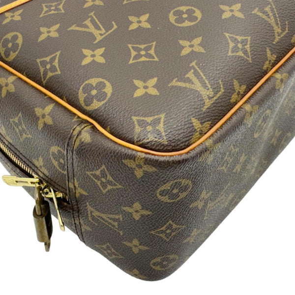 LOUIS VUITTON Deauville Boston Monogram Canvas Satchel Bag Brown