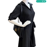 GUCCI Arli Large Calfskin Leather Top Handle Shoulder Bag Black 550130