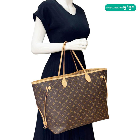 LOUIS VUITTON Neverfull GM Monogram Canvas Tote Bag Brown