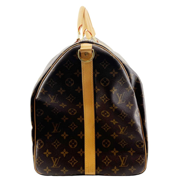 LOUIS VUITTON Keepall 60 Bandouliere Monogram Canvas Travel Bag Brown