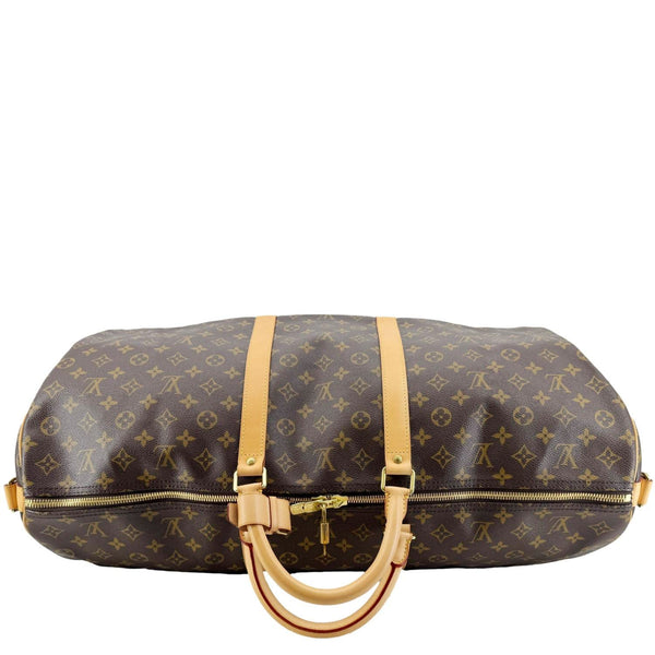 LOUIS VUITTON Keepall 60 Bandouliere Monogram Canvas Travel Bag Brown