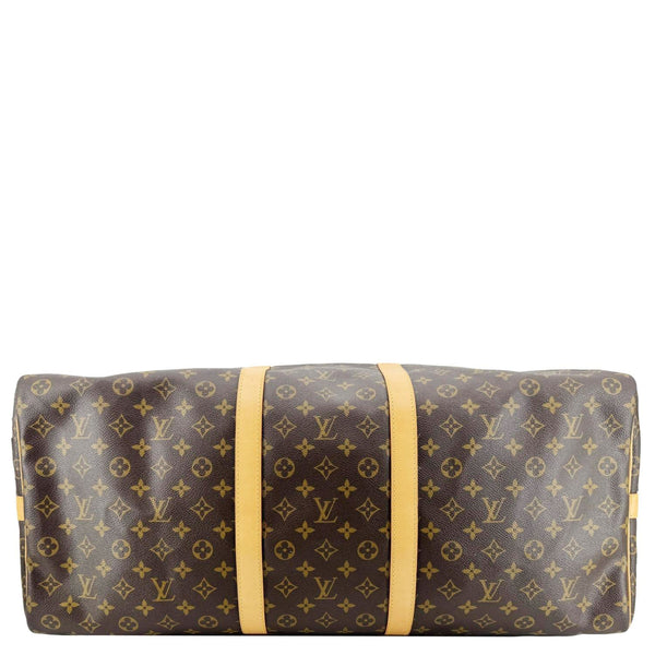 LOUIS VUITTON Keepall 60 Bandouliere Monogram Canvas Travel Bag Brown