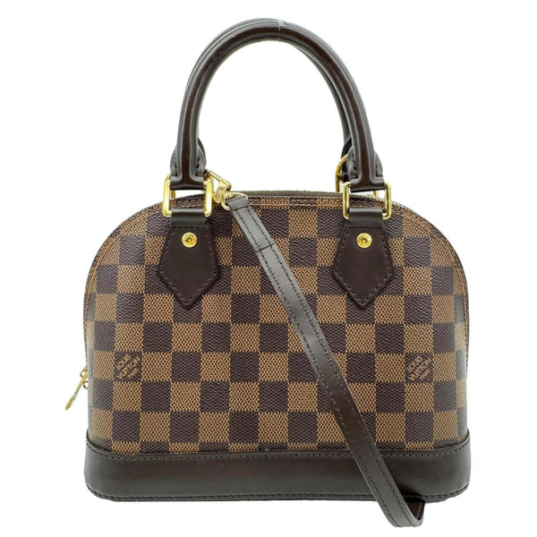 LOUIS VUITTON Alma BB Damier Ebene Satchel Shoulder Bag Brown