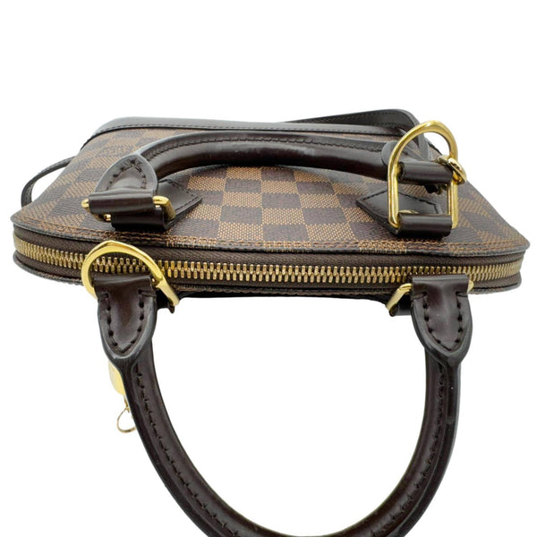 LOUIS VUITTON Alma BB Damier Ebene Satchel Shoulder Bag Brown