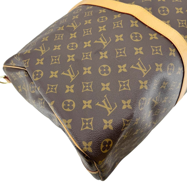LOUIS VUITTON Keepall 60 Bandouliere Monogram Canvas Travel Bag Brown