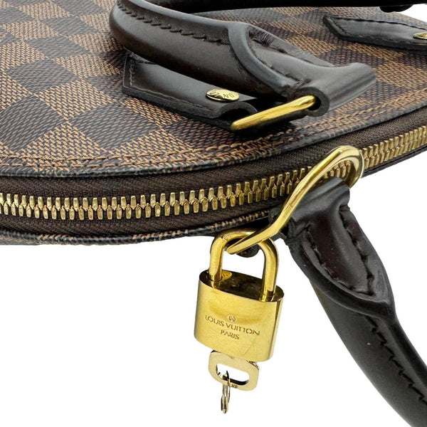LOUIS VUITTON Alma BB Damier Ebene Satchel Shoulder Bag Brown