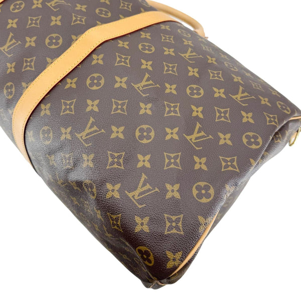 LOUIS VUITTON Keepall 60 Bandouliere Monogram Canvas Travel Bag Brown