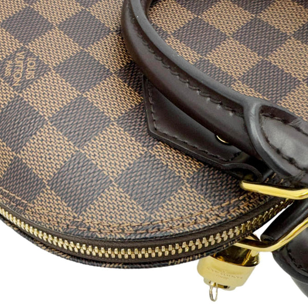 LOUIS VUITTON Alma BB Damier Ebene Satchel Shoulder Bag Brown