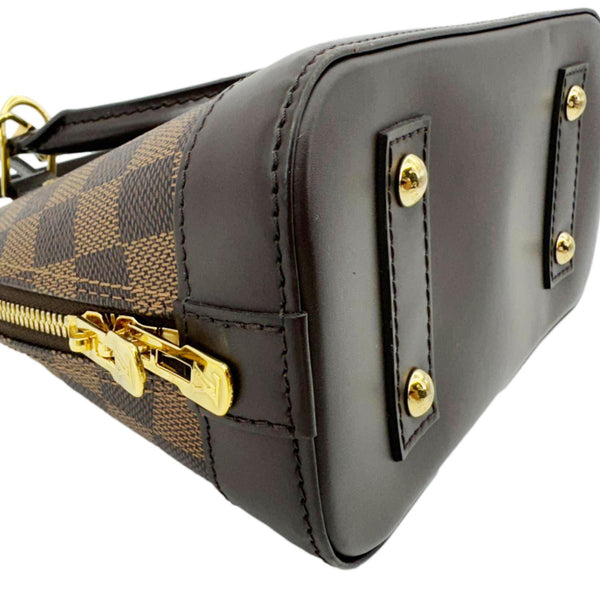 LOUIS VUITTON Alma BB Damier Ebene Satchel Shoulder Bag Brown