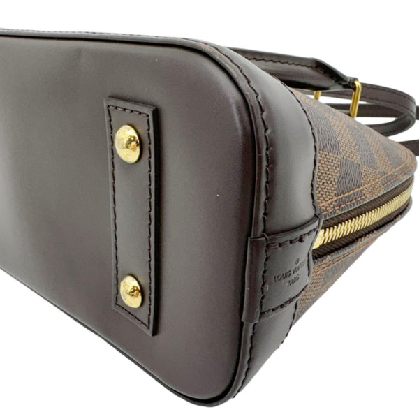 LOUIS VUITTON Alma BB Damier Ebene Satchel Shoulder Bag Brown