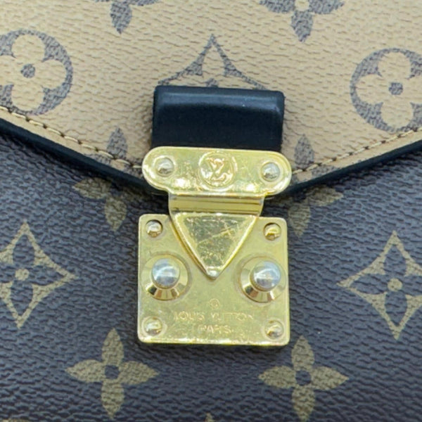 LOUIS VUITTON Metis Pochette Reverse Monogram Canvas Crossbody Bag Brown