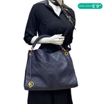 LOUIS VUITTON Artsy MM Monogram Empreinte Leather Hobo Bag Blue