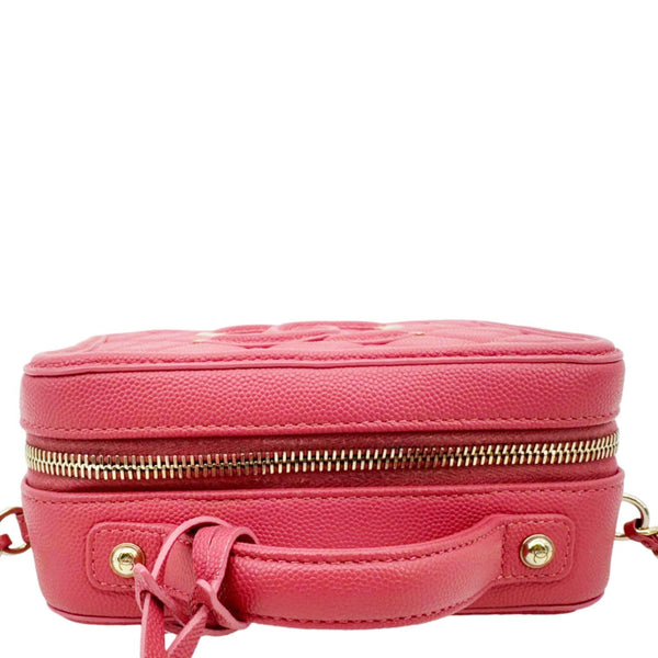 CHANEL Vanity Case Filigree CC Small Caviar Quilted Shoulder Bag Pink