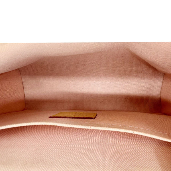 LOUIS VUITTON Croisette Damier Azur Satchel Crossbody Bag Rose Ballerine