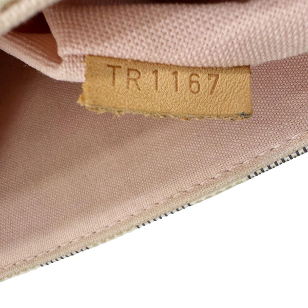 LOUIS VUITTON Croisette Damier Azur Satchel Crossbody Bag Rose Ballerine