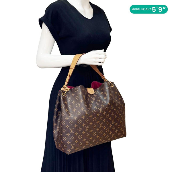 LOUIS VUITTON Graceful MM Monogram Canvas Shoulder Bag Brown