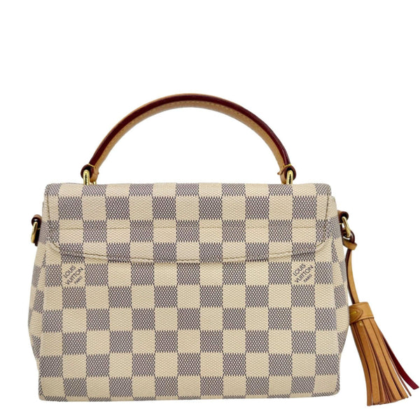LOUIS VUITTON Croisette Damier Azur Satchel Crossbody Bag Rose Ballerine