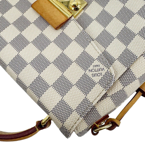 LOUIS VUITTON Croisette Damier Azur Satchel Crossbody Bag Rose Ballerine