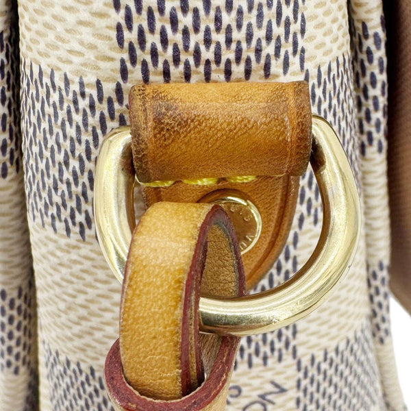 LOUIS VUITTON Croisette Damier Azur Satchel Crossbody Bag Rose Ballerine