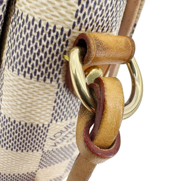 LOUIS VUITTON Croisette Damier Azur Satchel Crossbody Bag Rose Ballerine