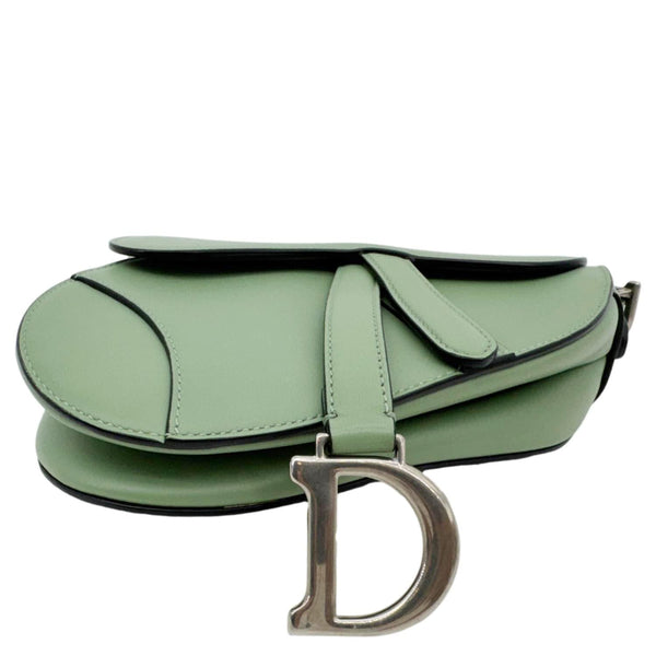 CHRISTIAN DIOR Saddle Leather Satchel Bag Green