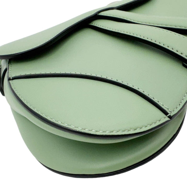 CHRISTIAN DIOR Saddle Leather Satchel Bag Green