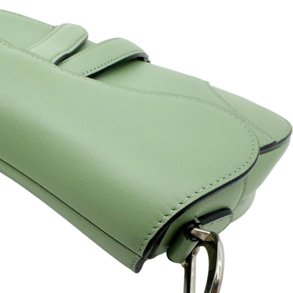 CHRISTIAN DIOR Saddle Leather Satchel Bag Green