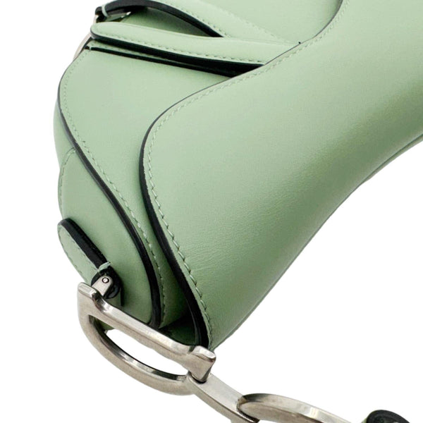 CHRISTIAN DIOR Saddle Leather Satchel Bag Green
