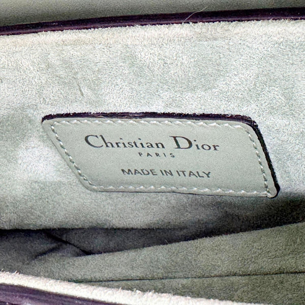 CHRISTIAN DIOR Saddle Leather Satchel Bag Green