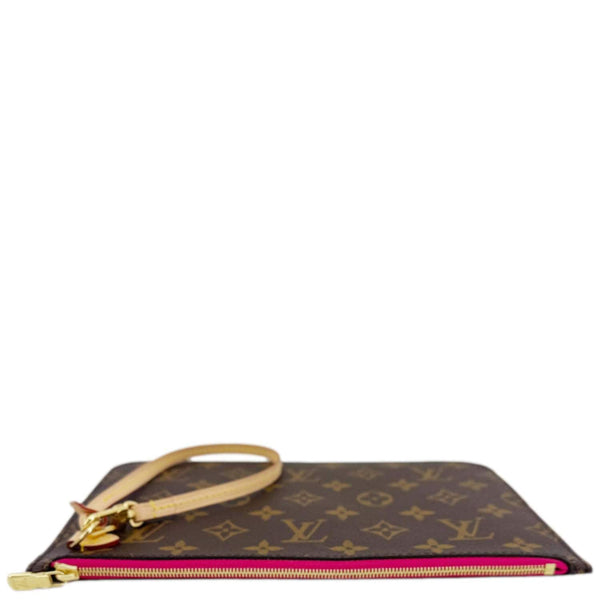 LOUIS VUITTON Neverfull Monogram Canvas Pochette Wristlet Pouch Pivoine