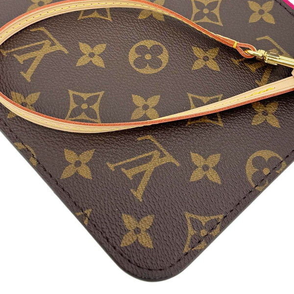 LOUIS VUITTON Neverfull Monogram Canvas Pochette Wristlet Pouch Pivoine