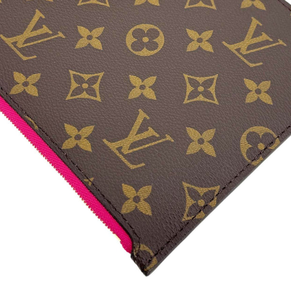 LOUIS VUITTON Neverfull Monogram Canvas Pochette Wristlet Pouch Pivoine