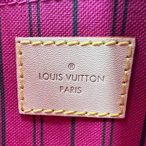 LOUIS VUITTON Neverfull Monogram Canvas Pochette Wristlet Pouch Pivoine