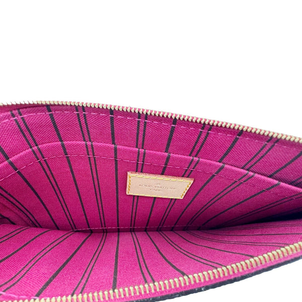LOUIS VUITTON Neverfull Monogram Canvas Pochette Wristlet Pouch Pivoine