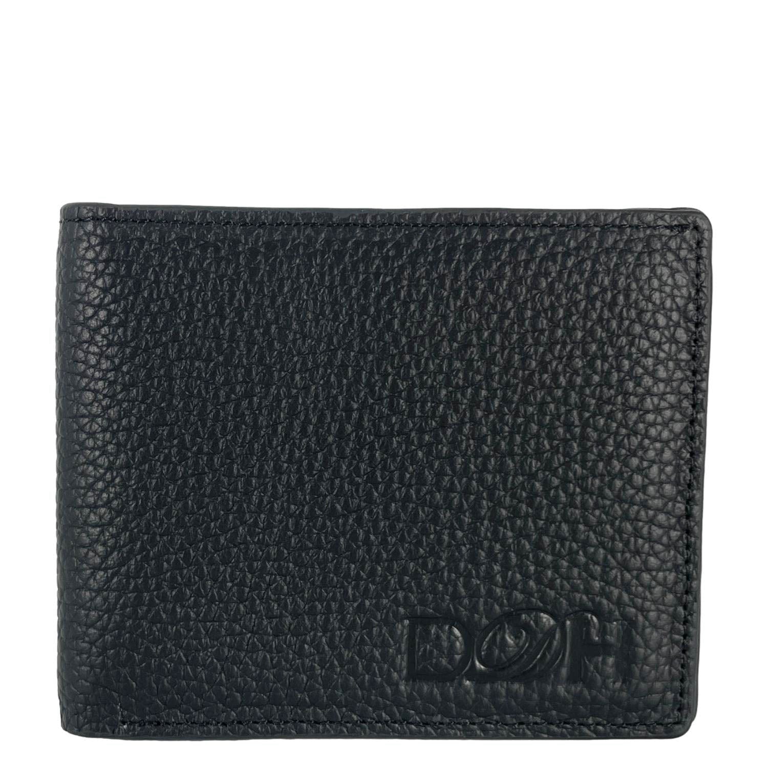 Dallas Designer Handbags Men’s Bifold Grain Leather Wallet Black