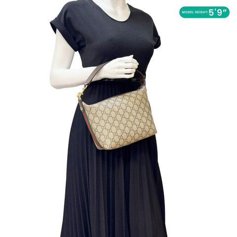 GUCCI Ophidia Small GG Supreme Canvas Hobo Bag Beige 795170