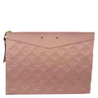 LOUIS VUITTON Daily Pouch Empreinte Leather Clutch Rose Poudre