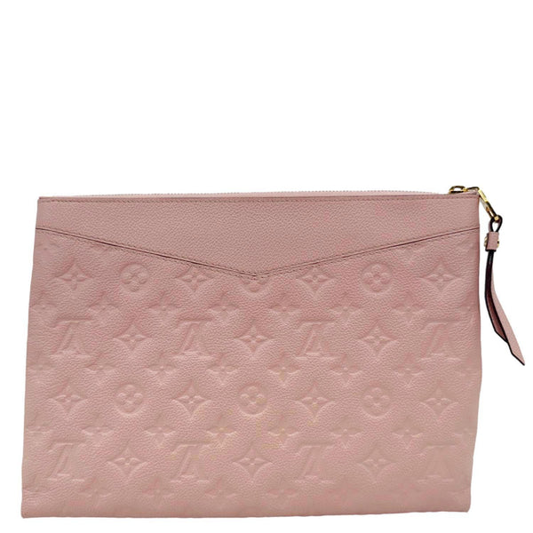 LOUIS VUITTON Daily Pouch Empreinte Leather Clutch Rose Poudre