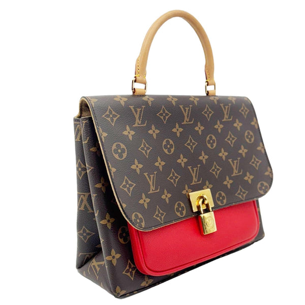 LOUIS VUITTON Marignan Monogram Canvas Shoulder Bag Coquelicot