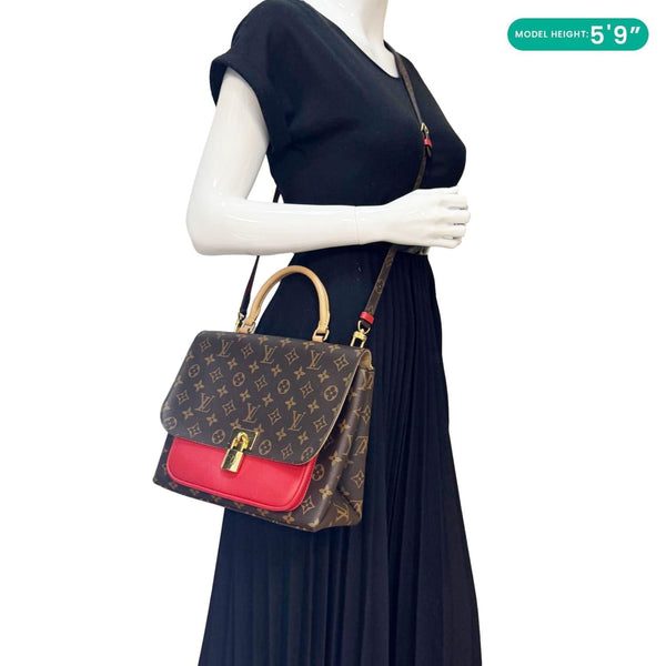 LOUIS VUITTON Marignan Monogram Canvas Shoulder Bag Coquelicot