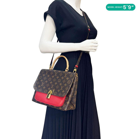 LOUIS VUITTON Marignan Monogram Canvas Shoulder Bag Coquelicot