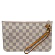 LOUIS VUITTON Neverfull Damier Azur Pochette Wristlet Rose Ballerine