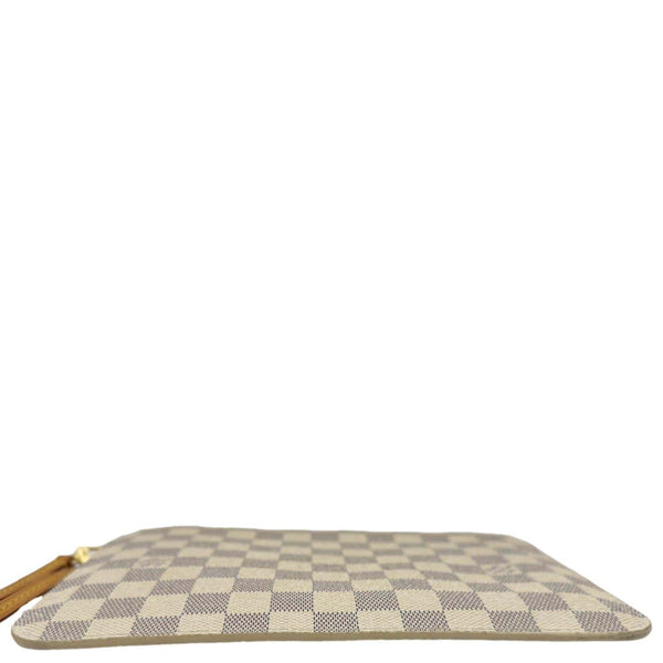 LOUIS VUITTON Neverfull Damier Azur Pochette Wristlet Rose Ballerine