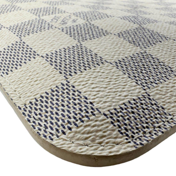 LOUIS VUITTON Neverfull Damier Azur Pochette Wristlet Rose Ballerine