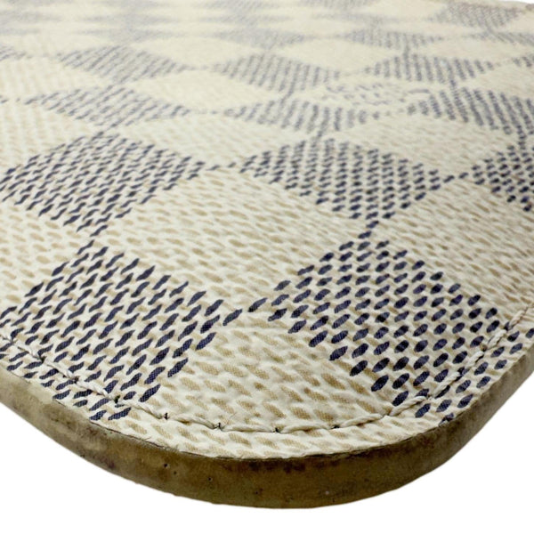 LOUIS VUITTON Neverfull Damier Azur Pochette Wristlet Rose Ballerine