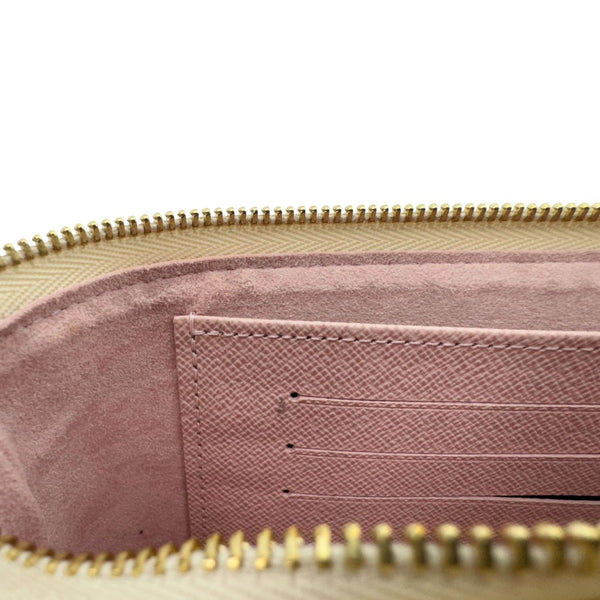 LOUIS VUITTON Double Zip Pochette Damier Azur Crossbody Bag Rose Ballerine