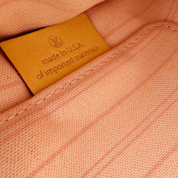 LOUIS VUITTON Neverfull Damier Azur Pochette Wristlet Rose Ballerine