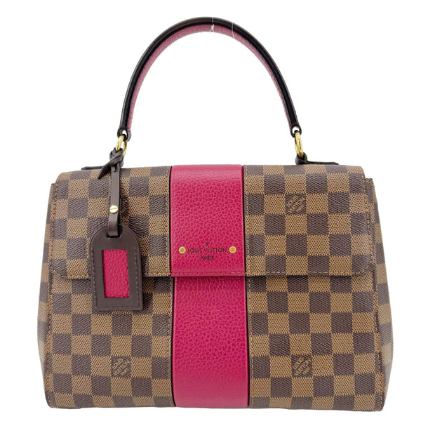 LOUIS VUITTON Bond Street MM Damier Ebene Satchel Bag Red