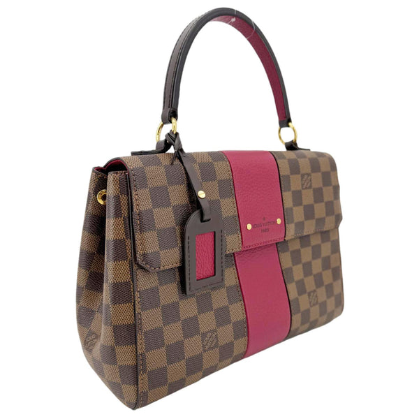 LOUIS VUITTON Bond Street MM Damier Ebene Satchel Bag Red