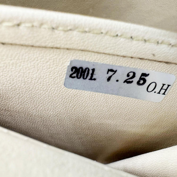 CHANEL Vintage Classic Double Flap Medium Quilted Leather Shoulder Bag Beige